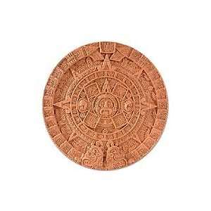  NOVICA Ceramic plaque, Aztec Sun Stone in Terracotta 
