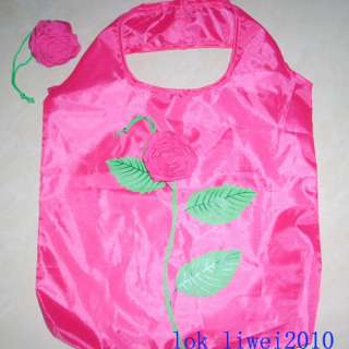 1X New Cute Rose Nylon Foldable Reusable Shopping Bag  