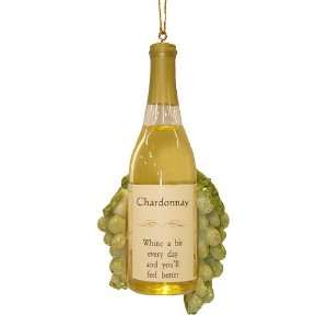   Chardonnay Wine Bottle & Grapes Christmas Ornament: Home & Kitchen