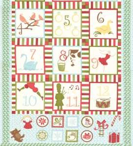MODA Quilt Panel ~ 12 DAYS OF CHRISTMAS ~ FREE PATTERN  