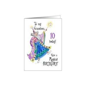  Magician 10th Birthday Card for a Grandson Card Toys 