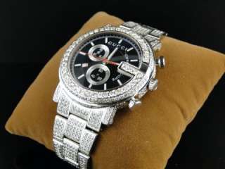 FULLY ICED OUT MENS DIAMOND GUCCI YA101324 WATCH 16.5 C  