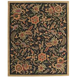 Hand tufted Paradise Black/ Multi color Wool Rug (8 x 11)  Overstock 