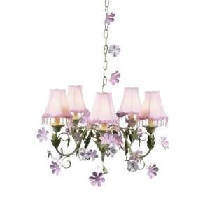  Pink Pearl Flower Chandelier Shades on the Pink & Green 5 