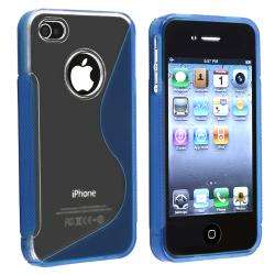   Blue S Shape TPU Rubber Case for Apple iPhone 4/ 4S  