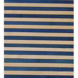 Asian Hand woven Blue Striped Bamboo Rug (2 x 3)  