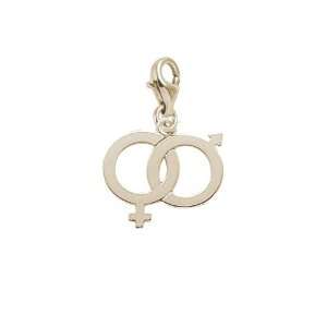   Charms Male & Female Symbol Charm with Lobster Clasp, 10K Yellow Gold
