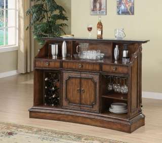 Marble Top Bar in Brown Finish by Coaster #100173  