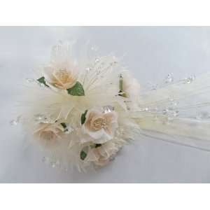  Crystal Bridal Bouquet in White or Ivory 