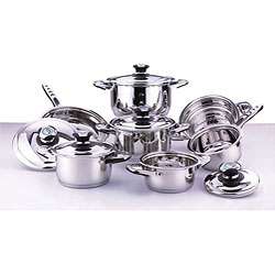 Fischner 12 piece 5 layer 18/10 Stainless Steel Cookware  Overstock 