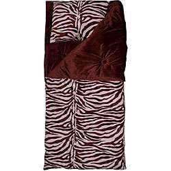 Thro Zebra Print Chocolate/ Pink Microluxe Sleeping Bag   