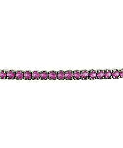 14k White Gold Pink Sapphire Bangle Bracelet  Overstock