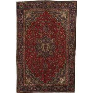  62 x 97 Red Persian Hand Knotted Wool Tabriz Rug 