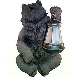Brown Grizzly Bear Solar Lantern Light  