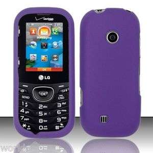 LG Cosmos 2 VN251 Verizon Hard Case Snap On Cover Purple Rubberized Z 