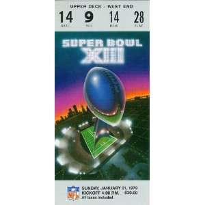  Super Bowl XIII Ticket January 21, 1979