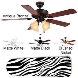   Image Concepts 4 light Ceiling Fan with Zebra Blades  Overstock