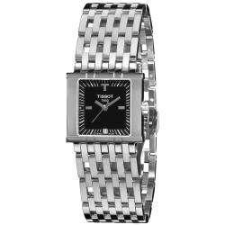   Womens T Trend Six T Black Dial Stainless Steel Watch  