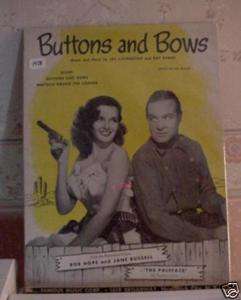 Vintage Sheet Music (1958) Buttons and Bows  