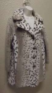 Amazing Vintage Cheetah Print Faux Fur Coat Unique Animal Print~ Size 