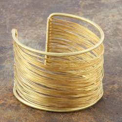 Goldtone Brass and Wire Cuff Bracelet (India)  