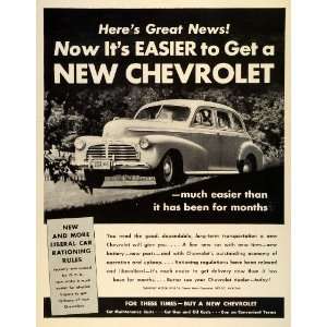  1942 Ad Rationing Rules Chevrolet Cars World War II O.P.A. Dealers 