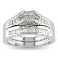 10k White Gold 1/2ct TDW Princess Diamond Bridal Ring Set (G H, I2 I3)