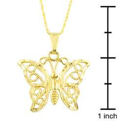 14k Yellow Gold Butterfly Necklace  