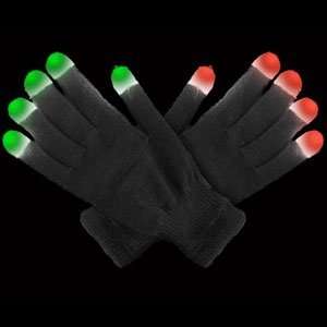  LED Glow in the Dark Light Up Gloves   Black Toys & Games