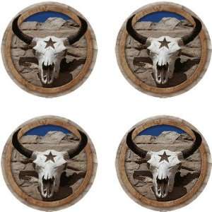 Cow Skull Western Star Drink Coasters   Style V9091  