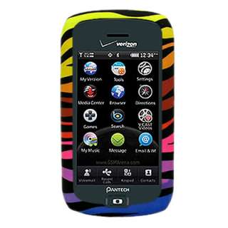 Hard Rainbow Zebra Case For Pantech Verizon Crux Phone  