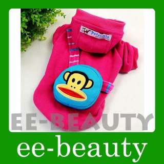 Colors Kitty Cat & Monkey Pet Dog Clothes Apparel Coat Bag Outfits 