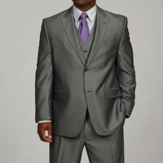 Sean John Mens Silver 3 piece Vested Suit  Overstock