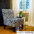 angeloHOME Davis Modern Damask Black and White Armless Chair