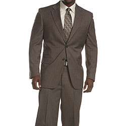 Ferrecci Mens 2 piece Pinstriped Grey 3 pocket Suit  
