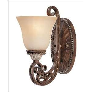   Sconce   Cognac Finish  Textured Crackle Glass