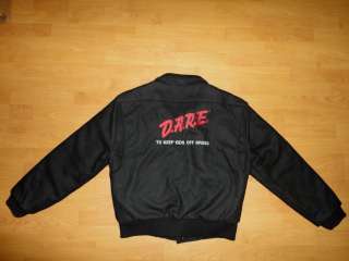 vtg DARE D.A.R.E. TO KEEP KIDS OFF DRUGS WOOL JACKET L  