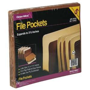   Pockets, 3 1/2 Expansion, Letter Size, Pack Of 5