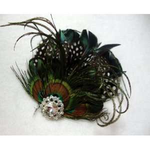  NEW Lady Amhurst and Peacock Feather Handmade Hair Clip 