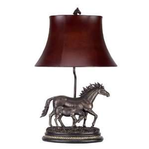  New! Mare w/ Foal Rustic Lodge Cabin Desk Table Lamp: Home 