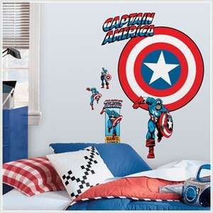   AMERICA SHIELD WALL DECAL Bedroom Stickers Vintage Comic Book Decor