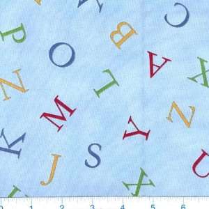   Hungry Animal Alphabet ABCs Sky Fabric By The Yard: Arts, Crafts