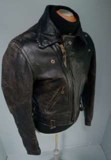   Authentic CAL LEATHER CHP HORSEHIDE LEATHER Motorcycle JACKET Vintage