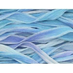  3 Foot Hand Dyed Silk Blue/White Blend: Arts, Crafts 