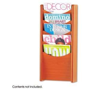  Safco 4330CY   Solid Wood Wall Mount Literature Display 