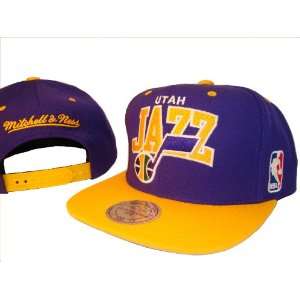 Utah Jazz Mitchell & Ness Purple & Gold Adjustable Snap Back Baseball 
