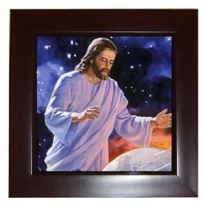 Jesus Christ Loves Us Collectible Framed Tile 