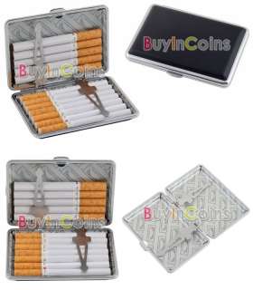 14 X Black Cigarette Box Case Holder Metal Leather Gift  