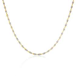10k Two tone Gold 18 inch Twisted Chain Necklace  