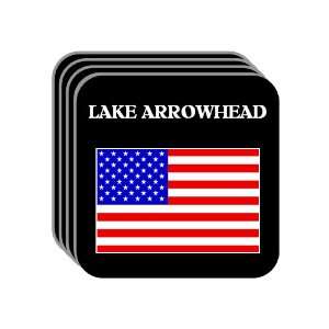  US Flag   Lake Arrowhead, California (CA) Set of 4 Mini 